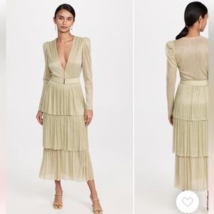 Sabina Musayev Green Tiered Dress